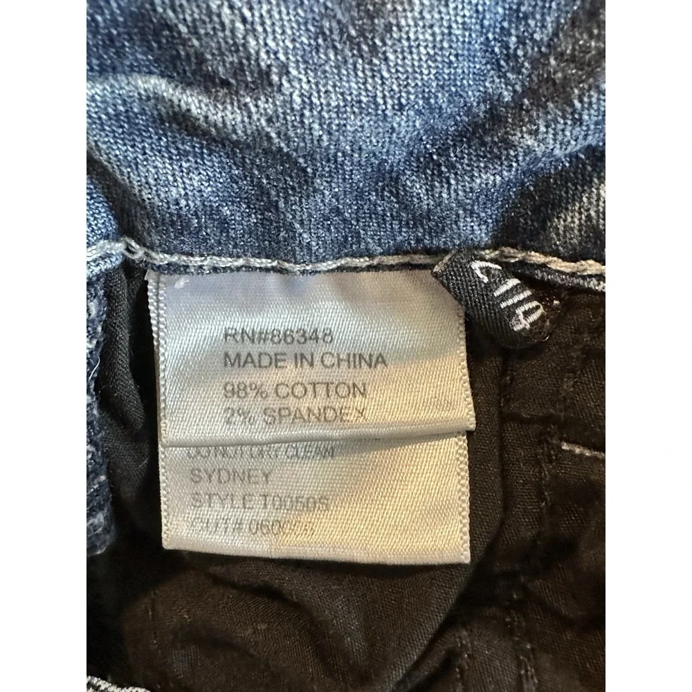 Tru Luxe Jeans Womens Denim Mid‎ Rise Stretch Embellished Pocket Blue Size 27/4
